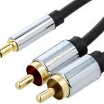 Kabl 3.5mm MST/2xRCA crni 0.5met Vention