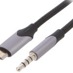 Kabl 3.5mm 4pin muski/ USB Micro-B muski, 1met