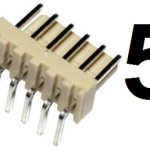 Nylon konektor Muški 5-pina 2,54mm pod uglom