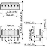 Nylon konektor Muški 2-pina 3,96mm ravni