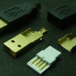 USB 2.0 muski za montazu na kabal pozlacen 4-delni