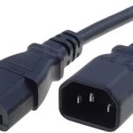 Kabl Euro C13/C14 M/F crni 1m 3x1mm2 Schurter