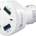 USB Punjač preko Auto upaljača 12-24V/5V, QC 3.0 max18W,  2xUSB max10W