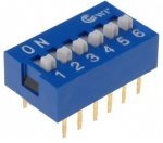 DIP prekidač 25mA/24Vdc 6 pol