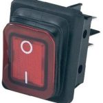 Prekidač 16A/250V DPST 30,2x22mm On-Off IP65 Crveni