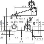 Mikroprekidac 5A/125V sa polugom I tockicem, za PCB